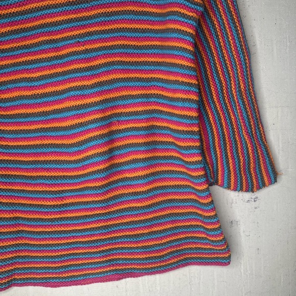 Vintage Girls Casual Wear Vibrant Multi-Color Striped Knit Sweater | Tag Sz: S - Picture 9 of 13